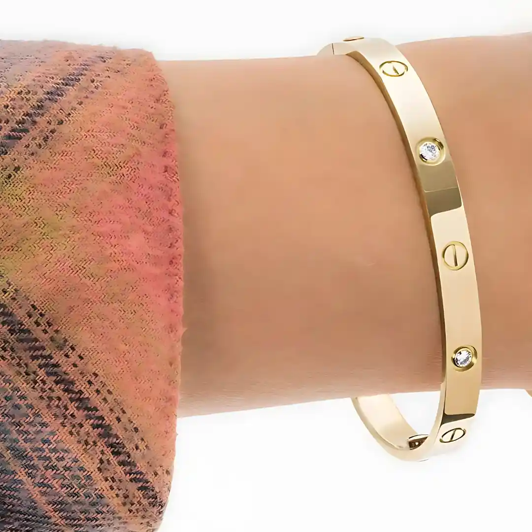 إسوارة كارتيير ستانلس ستيل بلونين مع 4 أحجار زيركون